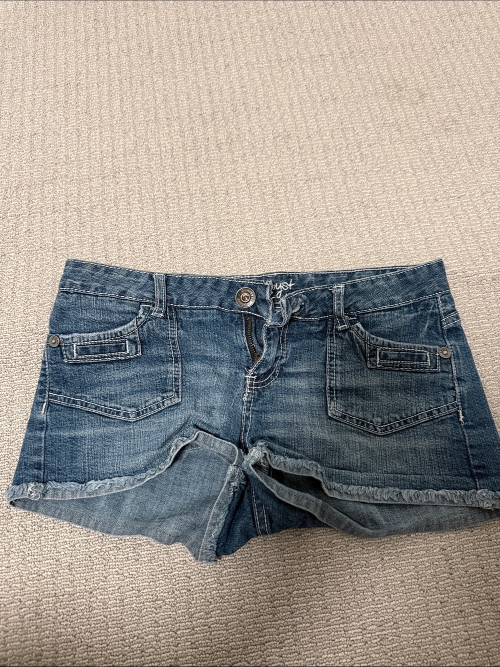 Amethyst Jeans Distressed Blue Denim Short Shorts